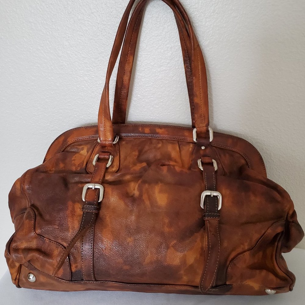 Prada Leather Bag galleria Brown black tie dyed tan cowgirl western edition camo - Picture 5 of 11